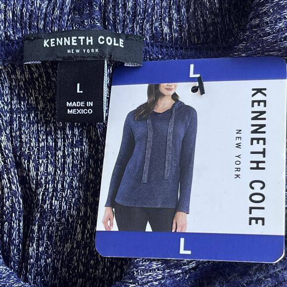 Kenneth Cole Pullover Sweater Womens Large Hooded Lightweight Tie Neck - Picture 3 of 10